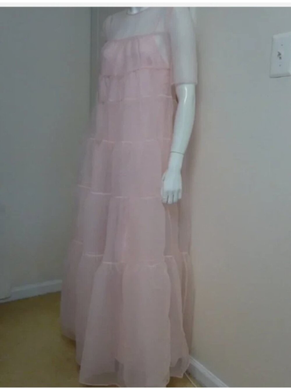 Staud Hyacinth Short-Sleeve Tiered Organza Maxi Dress - Picture 7 of 8